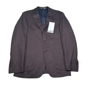 Bar III Slim Fit Sport Coat Mens 36R Burgundy Red Herringbone Stretch $295‎ NEW